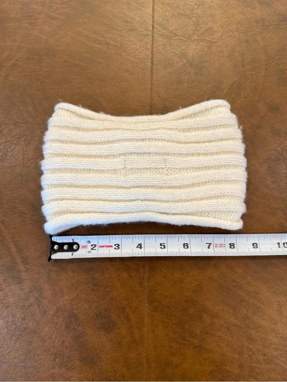 Crystal-Embellished Cream Knit Headband